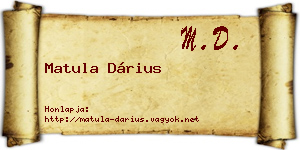Matula Dárius névjegykártya